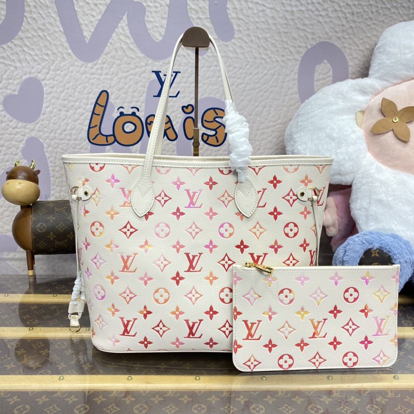 Replica Louis Vuitton Neverfull MM White Orange 7 Replica Louis Vuitton Neverfull MM White Orange - best-selling designer handbag dupe