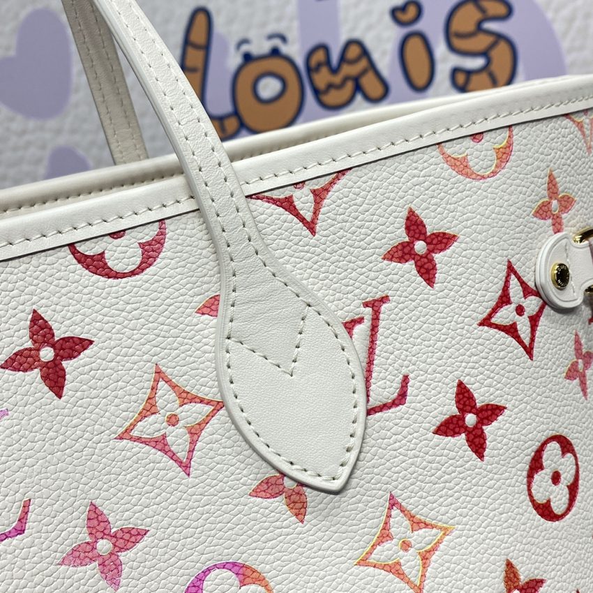 Replica Louis Vuitton Neverfull MM White Orange 8 Replica Louis Vuitton Neverfull MM White Orange - realistic designer-inspired fake bag