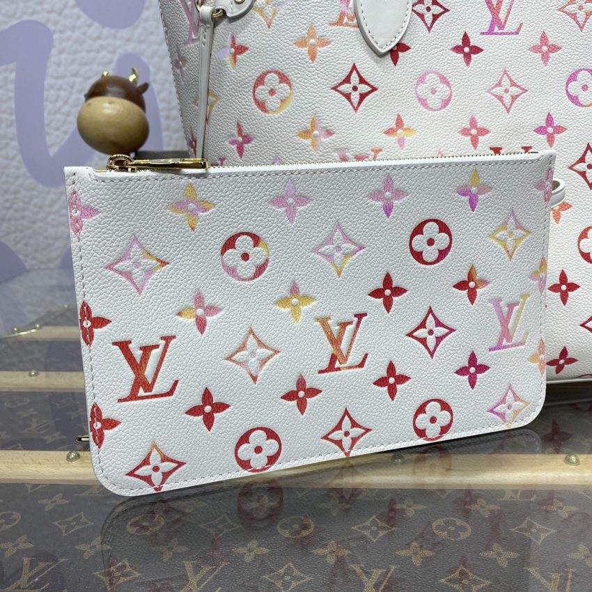 Replica Louis Vuitton Neverfull MM White Orange 10 Replica Louis Vuitton Neverfull MM White Orange - premium 1:1 fake handbag model