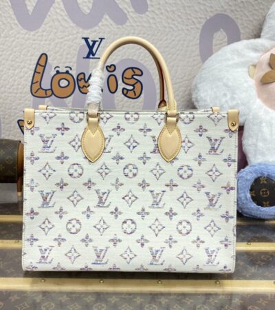 Replica LV OnTheGo White Denim - Best Fake Designer Bags