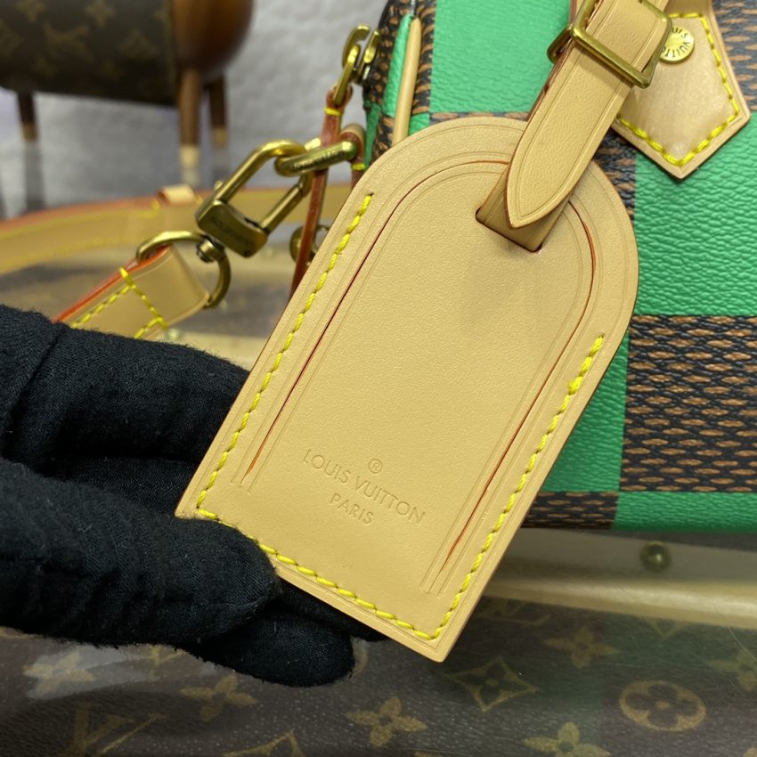 Replica Louis Vuitton Speedy 18 Green Grid - premium 1:1 fake handbag model
