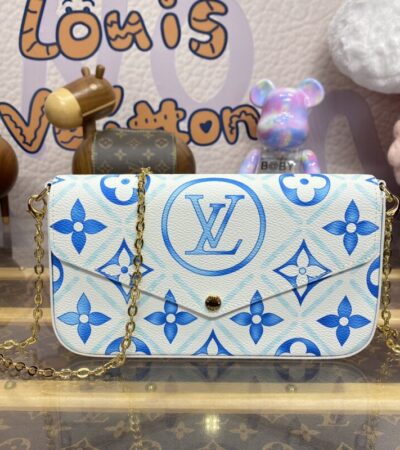 Replica Louis Vuitton Félicie Pochette Blue Pink - Best Fake Designer Bags