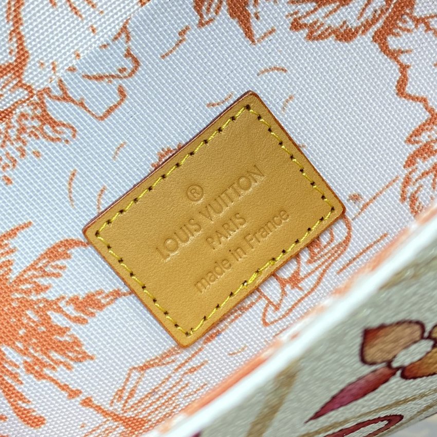 Replica Louis Vuitton Félicie Pochette White Orange Flowers - near-authentic luxury replica handbag