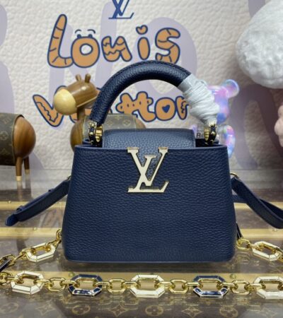 Replica Loius Vuitton Capucines Dark Blue - Best Fake Designer Bags