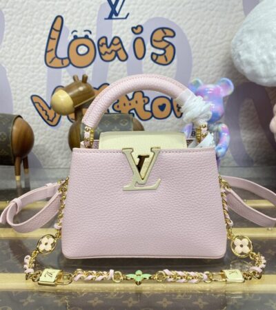 Replica Loius Vuitton Capucines Pink Beige - Best Fake Designer Bags