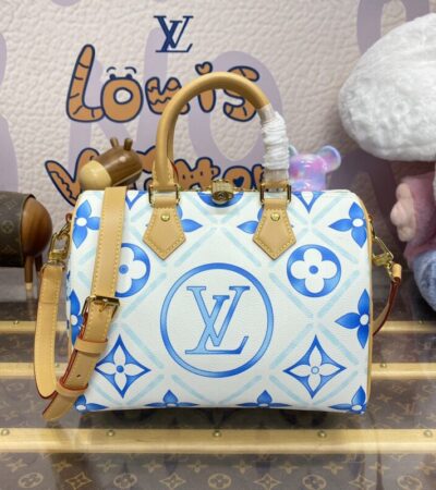 Replica Louis Vuitton Speedy Bandouliere 25 Blue-White - Best Fake Designer Bags