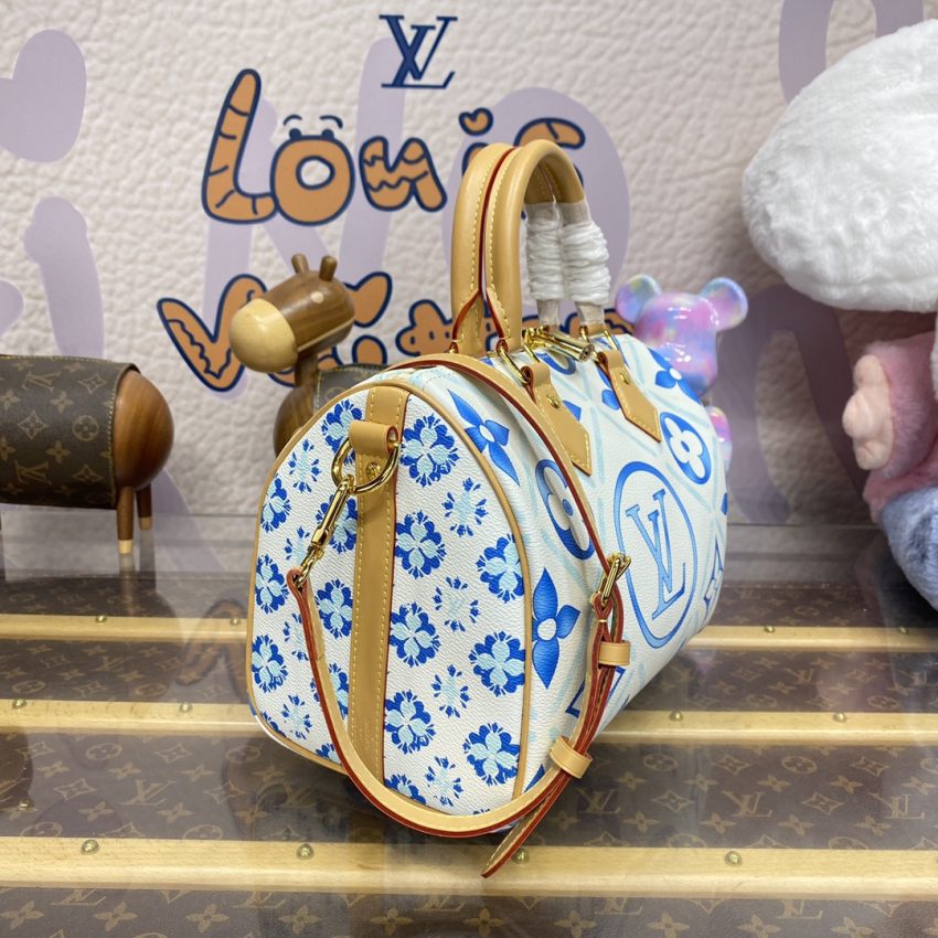 Replica Louis Vuitton Speedy Bandouliere 25 Blue-White - high-quality designer bag clone