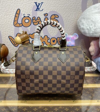 Replica Louis Vuitton Speedy 18 Brown Grid - Best Fake Designer Bags