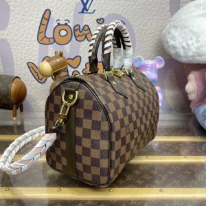 Replica Louis Vuitton Speedy 18 Brown Grid - elite superclone designer purse