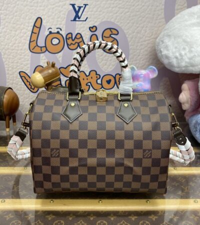 Replica Louis Vuitton Speedy  Bandouliere 25 Brown Grid - Best Fake Designer Bags