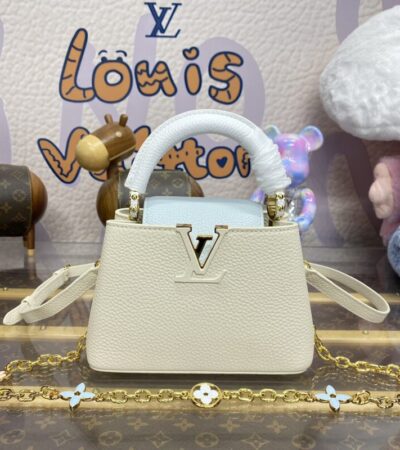 Replica Loius Vuitton Capucines Beige Blue - Best Fake Designer Bags