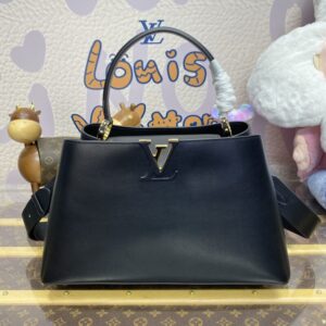 Replica Loius Vuitton Capucines Large Black Full - Best Fake Designer Bags