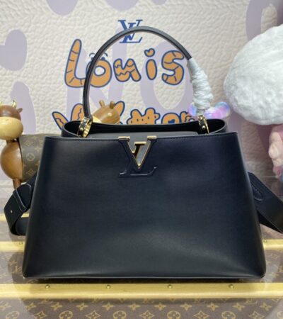 Replica Loius Vuitton Capucines Large Black Full - Best Fake Designer Bags