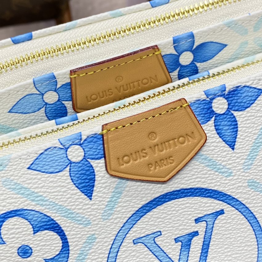 Replica Louis Vuitton Multi Pochette Accessoires White Blue - best-selling designer handbag dupe