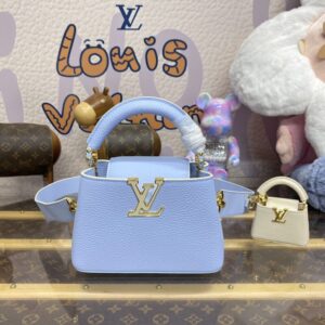 Replica Loius Vuitton Capucines Light Blue - Best Fake Designer Bags