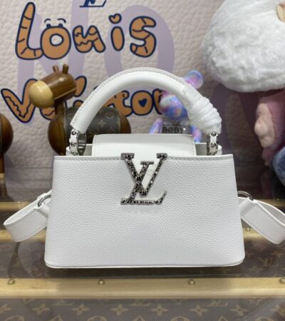 Replica Loius Vuitton Capucines East West White - Best Fake Designer Bags