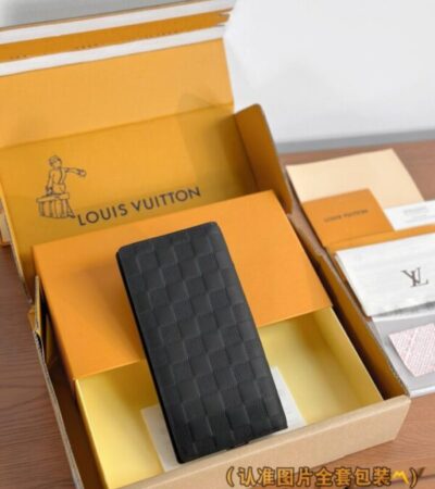 Replica Louis Vuitton Brazza Wallet Black Grid - Best Fake Designer Bags