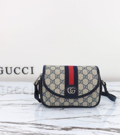Replica Gucci GUCCI Ophidia GG Shoulder Bag Blue - Best Fake Designer Bags
