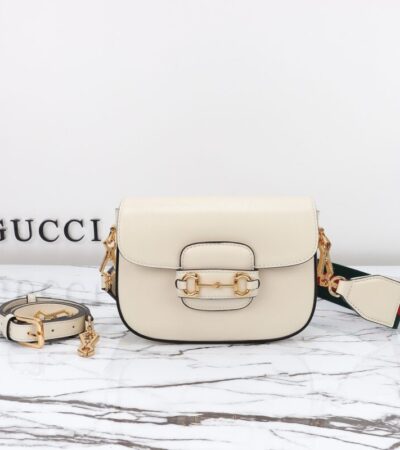 Replica Gucci Horsebit 1955 Double G Mini White - Best Fake Designer Bags