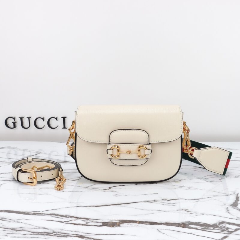 Replica Gucci Horsebit 1955 Double G Mini White - Best Fake Designer Bags