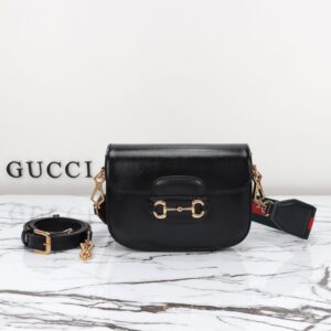 Replica Gucci Horsebit 1955  Double G Mini Black - Best Fake Designer Bags