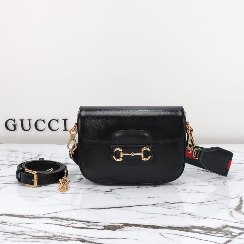 Replica Gucci Horsebit 1955  Double G Mini Black - Best Fake Designer Bags