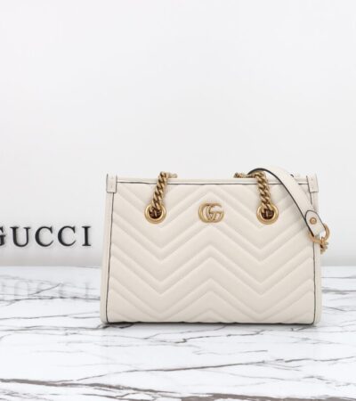 Replica Gucci GG Marmont Tote White - Best Fake Designer Bags