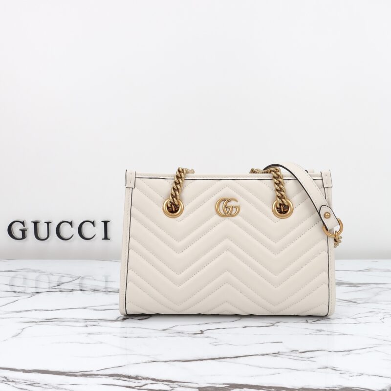 Replica Gucci  GG Marmont Tote White - Best Fake Designer Bags