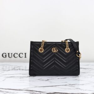 Replica Gucci  GG Marmont Tote Black - Best Fake Designer Bags