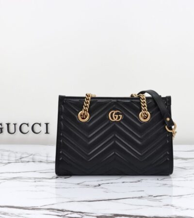 Replica Gucci GG Marmont Tote Black - Best Fake Designer Bags