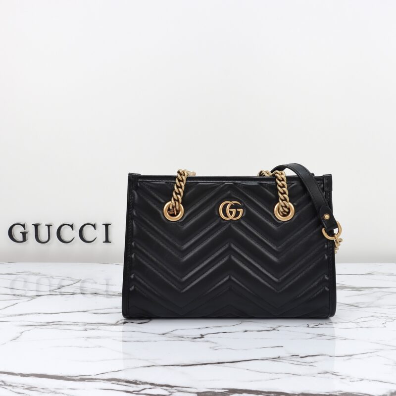 Replica Gucci  GG Marmont Tote Black - Best Fake Designer Bags