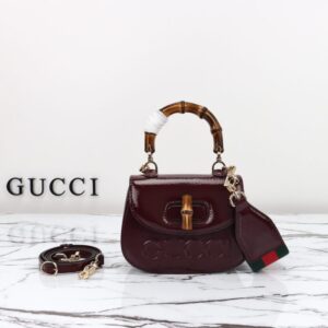 Replica Gucci  Bamboo 1947 Patent Bordeaux - Best Fake Designer Bags
