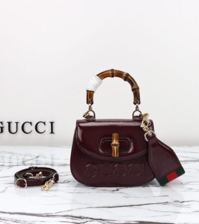 Replica Gucci Bamboo 1947 Patent Bordeaux - Best Fake Designer Bags