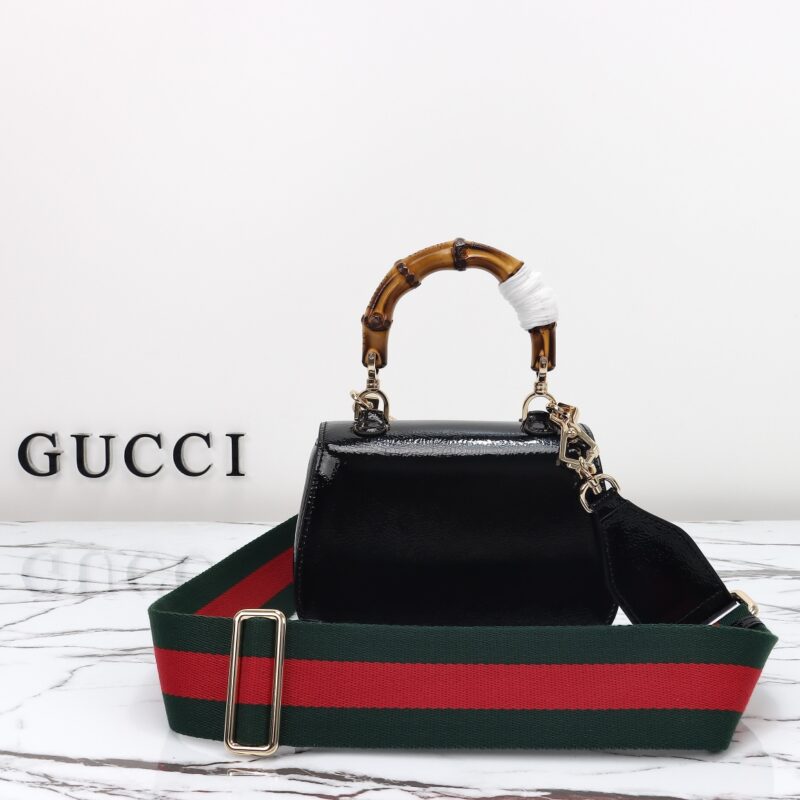 Replica Gucci Bamboo 1947 Patent Black - premium-grade designer purse dupe