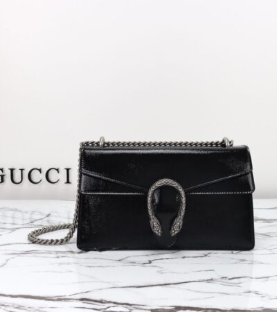 Replica Gucci Dionysus Small Shoulder Bag Patent Black - Best Fake Designer Bags