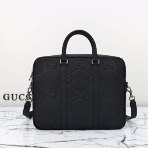 Replica Gucci  Briefcase GG Leather Black - Best Fake Designer Bags