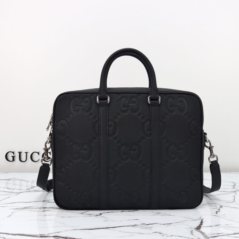 Replica Gucci  Briefcase GG Leather Black - Best Fake Designer Bags