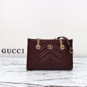 Replica Gucci  GG Marmont Tote Bordeaux - Best Fake Designer Bags