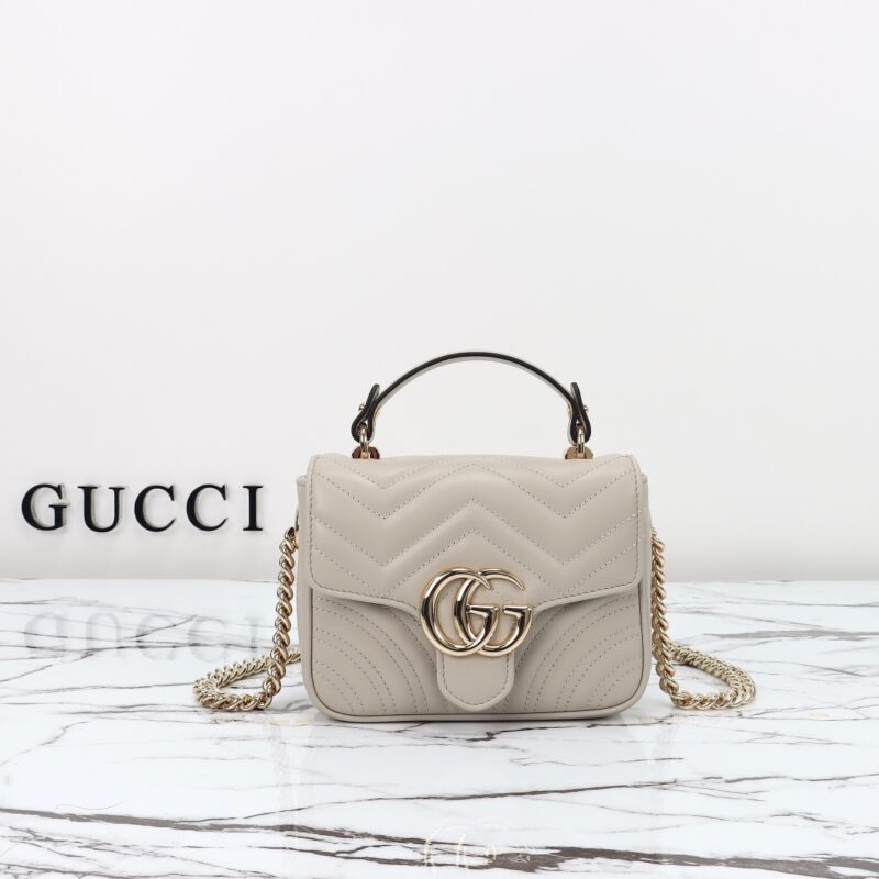 Replica Gucci Marmont Mini Top Handle Beige - Best Fake Designer Bags