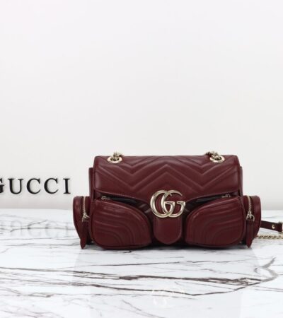Replica Gucci Marmont 2.0 GG Shoulder Bag Bordeaux - Best Fake Designer Bags