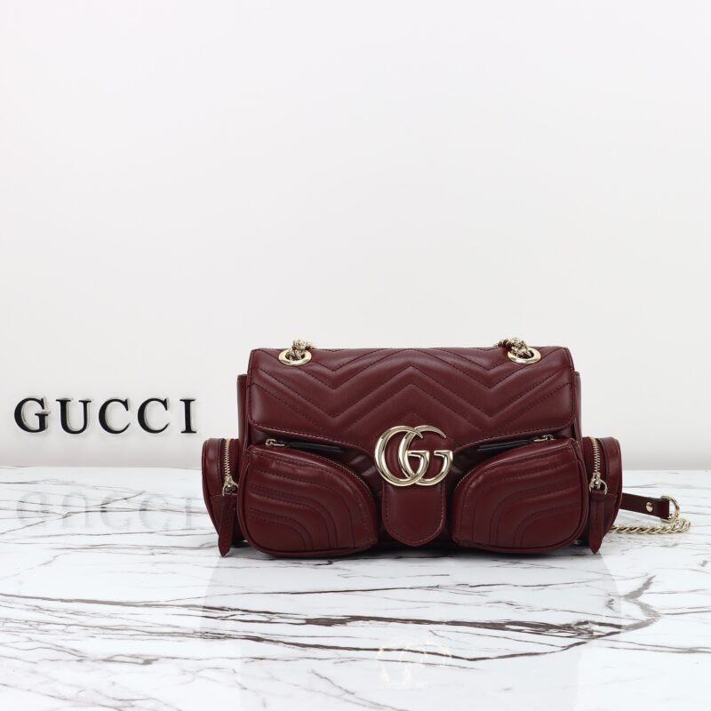 Replica Gucci Marmont 2.0 GG Shoulder Bag  Bordeaux - Best Fake Designer Bags