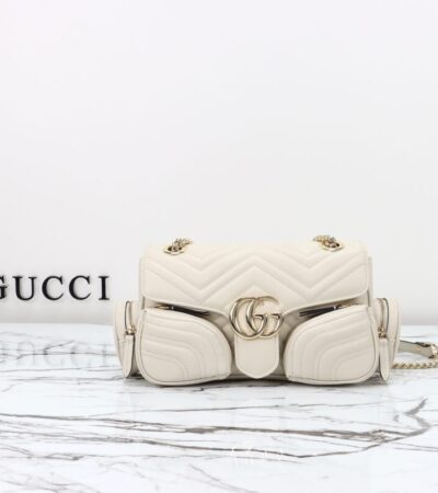 Replica Gucci Marmont 2.0 GG Shoulder Bag White - Best Fake Designer Bags
