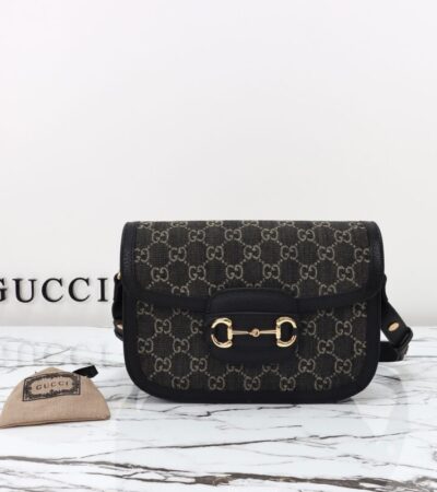Replica Gucci G 1955 Horsebit Black Denim - Best Fake Designer Bags