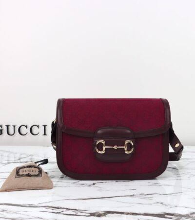Replica Gucci G 1955 Horsebit Red Denim - Best Fake Designer Bags