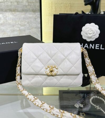 Replica CHANEL 19 Mini Flap  White Bag - Best Fake Designer Bags