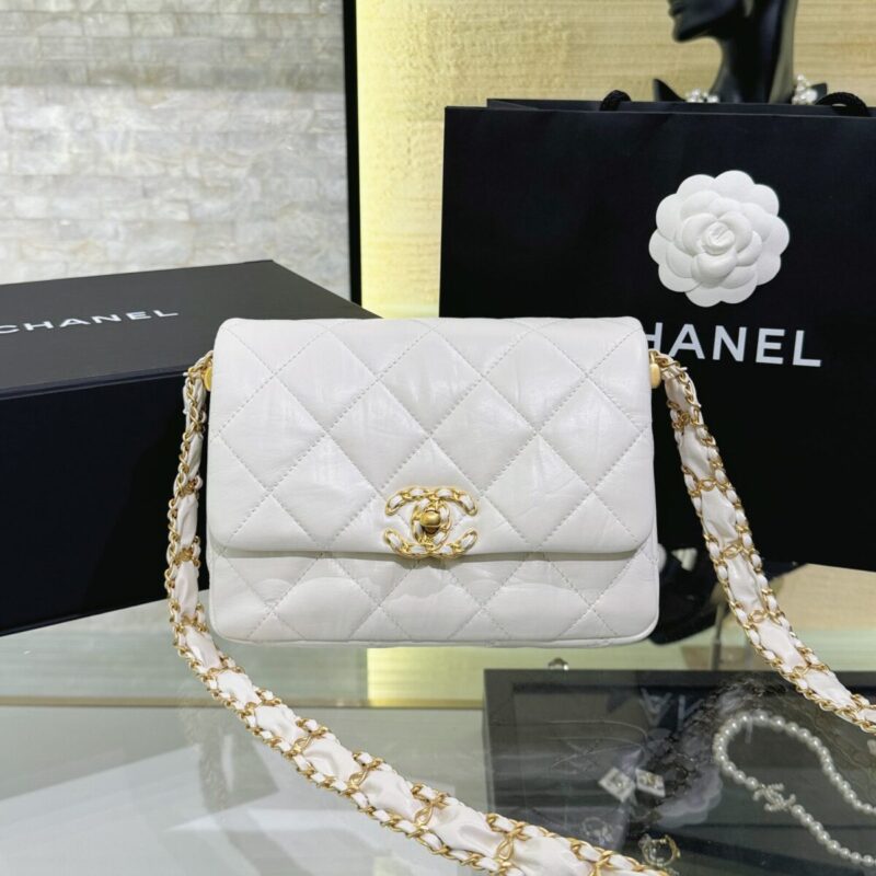 Replica CHANEL 19 Mini Flap White Bag - Best Fake Designer Bags