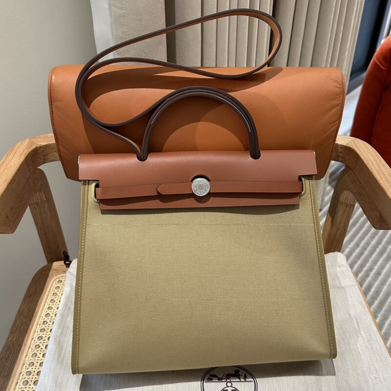 Replica Hermes Herbag 31cm Brown Canvas - Best Fake Designer Bags