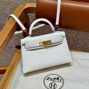 Replica Hermes Kelly Brown Epsom Blanc - Best Fake Designer Bags