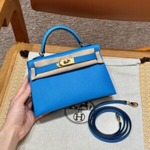 Replica Hermes Kelly Blue Fruda Epsom - Best Fake Designer Bags