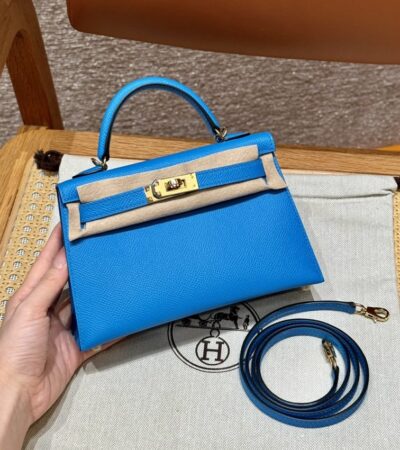 Replica Hermes Kelly Blue Fruda Epsom - Best Fake Designer Bags